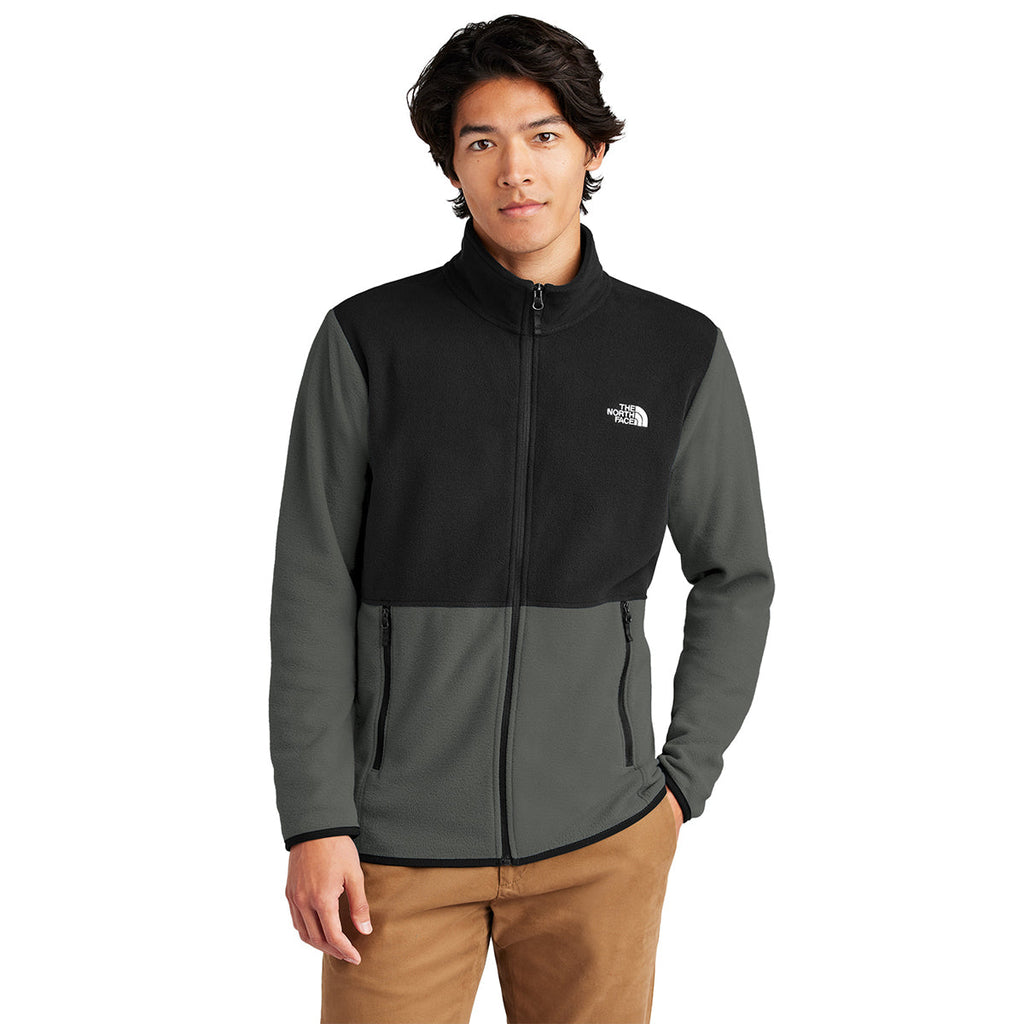 The North Face Men's Asphalt Grey/TNF Black Glacier Full-Zip Fleece Jacket